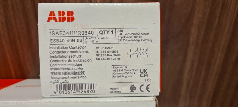 1sae341111r0640 ABB контактор esb40 40n 06