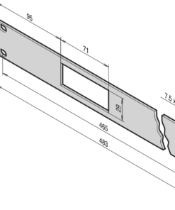 19" панель для монтажа 60715-132, 1U, Al анодированный