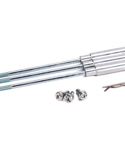 Set of metal expansion bolts with screws and a cotter pin for wall mounting