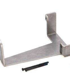 Metal L-shaped mounting bracket with two vertical supports and mounting screws