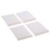 Four small white plastic cards with a recessed edge rail and a small arrow mark, laid out on a white background (informational product image).
