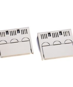 Two gray SIM card adapters on a white background, each with finger-grip indents and slot openings on top of the body.