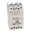 Three-pole miniature circuit breaker with a toggle switch in the ON position for an electrical panel