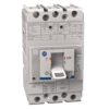 Single-pole miniature circuit breaker with lever in OFF position and brand label visible (ABB/AB)