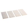Set of four cream-colored rectangular panels with vertical grooves, laid out in a row on a white background