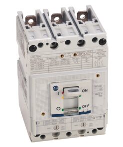 ABB three-pole miniature circuit breaker with ON/OFF toggle switch, used to interrupt electrical circuit power