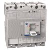 Four-pole ABB 140G-H circuit breaker with ON/OFF lever and indicator lights on a gray panel surface, ready for wiring