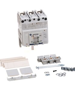 ABB miniature circuit breaker with installation accessories (rails, plates, screws) for mounting and wiring