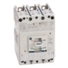 Three-pole miniature circuit breaker with a central ON/OFF toggle switch, used to protect and control an electrical circuit (ABB, Made in Italy).