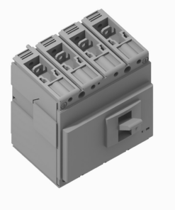 Four-pole electrical distribution module with a front-side switch and screw terminals
