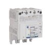 White industrial circuit breaker with a toggle switch labeled ON/OFF and colored indicators (blue/green).