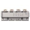 Three-pole electrical breaker module with terminal lugs and labeled amperage ratings (I1 70A, I3 700A) on a metal enclosure.