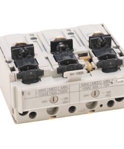 Three-pole electrical contactor module with three terminal blocks and gray/white housing.