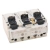 Three-pole electrical switch/contactor module with three black actuator levers and terminal screws for wiring (industrial electrical component).