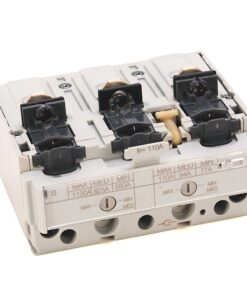 Three-pole electrical switch/contactor module with three black actuator levers and terminal screws for wiring (industrial electrical component).