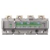 Compact industrial electrical module with green terminal strips and label In=125A, used for current monitoring in control systems.