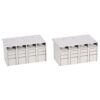 Two identical light-gray modular storage drawers units with four top compartments and multiple small drawers, placed on a white background