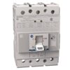 Miniature circuit breaker with a large toggle switch in the OFF position, gray housing and front panel labels visible.