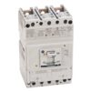 Industrial circuit breaker device (ABB) with ON/OFF toggle switch and terminal blocks; white/gray unit used to protect electrical circuits.