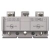 Dual miniature circuit breaker module with two adjustable dials labeled MAX–MIN and left/right current ratings (2500A/1875A/1250A vs 250A/213A/175A).