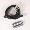 Eight-wire harness with plug and a gray 8-position terminal block connector for electrical wiring.