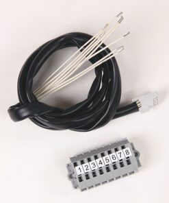 Eight-wire harness with plug and a gray 8-position terminal block connector for electrical wiring.