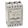 Three-pole circuit breaker with a toggle switch showing ON/OFF markings and an ABB logo, used to protect electrical circuits.