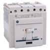 White AB-brand miniature circuit breaker with an on/off toggle, showing red, yellow, and green rating indicators on the front panel. Appears as a protective electrical device with visible top terminals.
