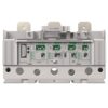 Modular electrical control unit with multiple terminal blocks and a label In=400A seen from the front.