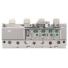 DIN-rail mounted electrical control module with terminal blocks and green circuit boards, industrial automation device