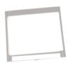White metal rectangular frame with a bottom rail, photographed at an angle