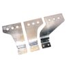 Three metal blades with three circular holes along the top edge and two mounting holes at the base, arranged in a row for mounting to equipment.