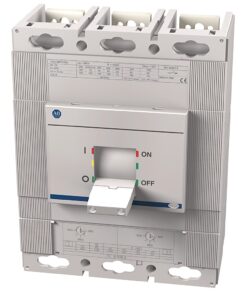 Three-pole molded-case circuit breaker with a lever in the ON position