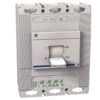 Three-pole molded-case circuit breaker with a central toggle handle and ON/OFF indicators (ABB branding) for industrial electrical protection