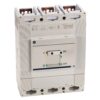 Circuit breaker with ON/OFF switch and yellow/green indicators, beige panel, mounted for electrical distribution