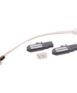 Electrical connector kit: beige lead with a plug and two gray connector housings labeled CONNECTOR