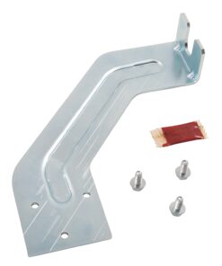 Metal L-shaped mounting bracket with three holes for screws and an angled arm for wall mounting.