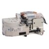 AC motor assembly with white plastic housing, copper coils, and mounting brackets for 100–130 V appliance drive use