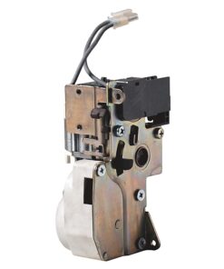 Electric door lock actuator with metal housing and wiring harness