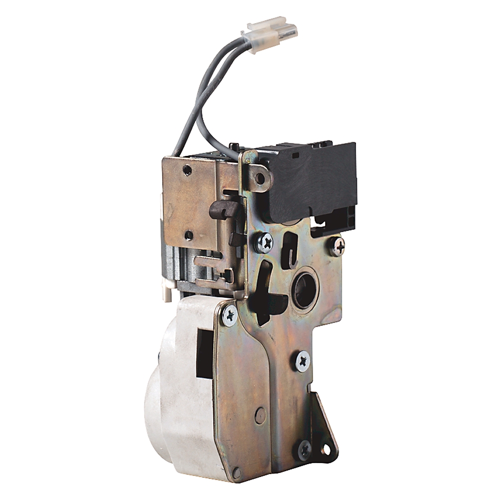 Electric door lock actuator with metal housing and wiring harness
