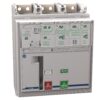 Electrical circuit breaker panel with push buttons (green ON, red OFF) and discharge spring label.