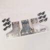 Set of three aluminum mounting brackets with multiple holes, plus hex bolts and nuts for assembly.