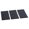 Three dark gray rectangular panels laid in a row on a white background.