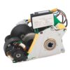 Industrial gear motor with exposed gears, wires, and a metal housing.