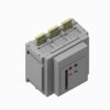 Three-pole industrial contactor with terminal blocks on top and a front control panel showing red/green indicators - generic electrical switchgear