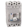 Three-pole circuit breaker with a gray toggle switch showing ON/OFF, used to protect an electrical circuit