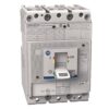 Three‑pole ABB circuit breaker with a gray toggle switch, mounted in a panel.