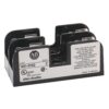 Allen-Bradley multi-slot fuse holder with a white label, used for mounting class CC fuses in electrical panels