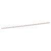 Long metal rail with evenly spaced small orange clips along its length.