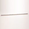 Long silver electrical rail with orange clamps along the bottom edge on a white background, viewed from the side.